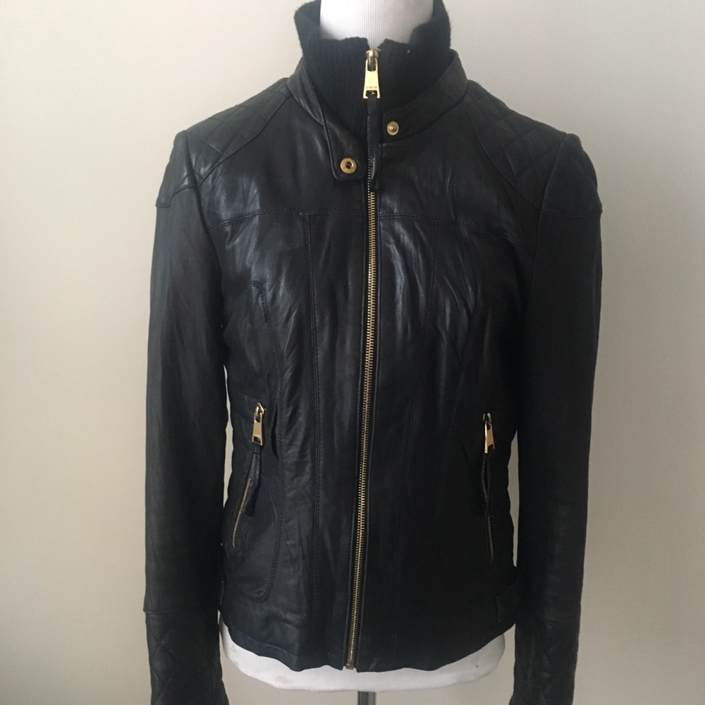 BEBE genuine leather moto jacket